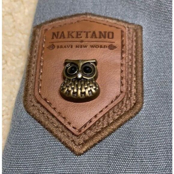 NAKETANO Womens Jacket Coat Size Small Brave Gray Full Zip Drawstring Hooded - Picture 3 of 12